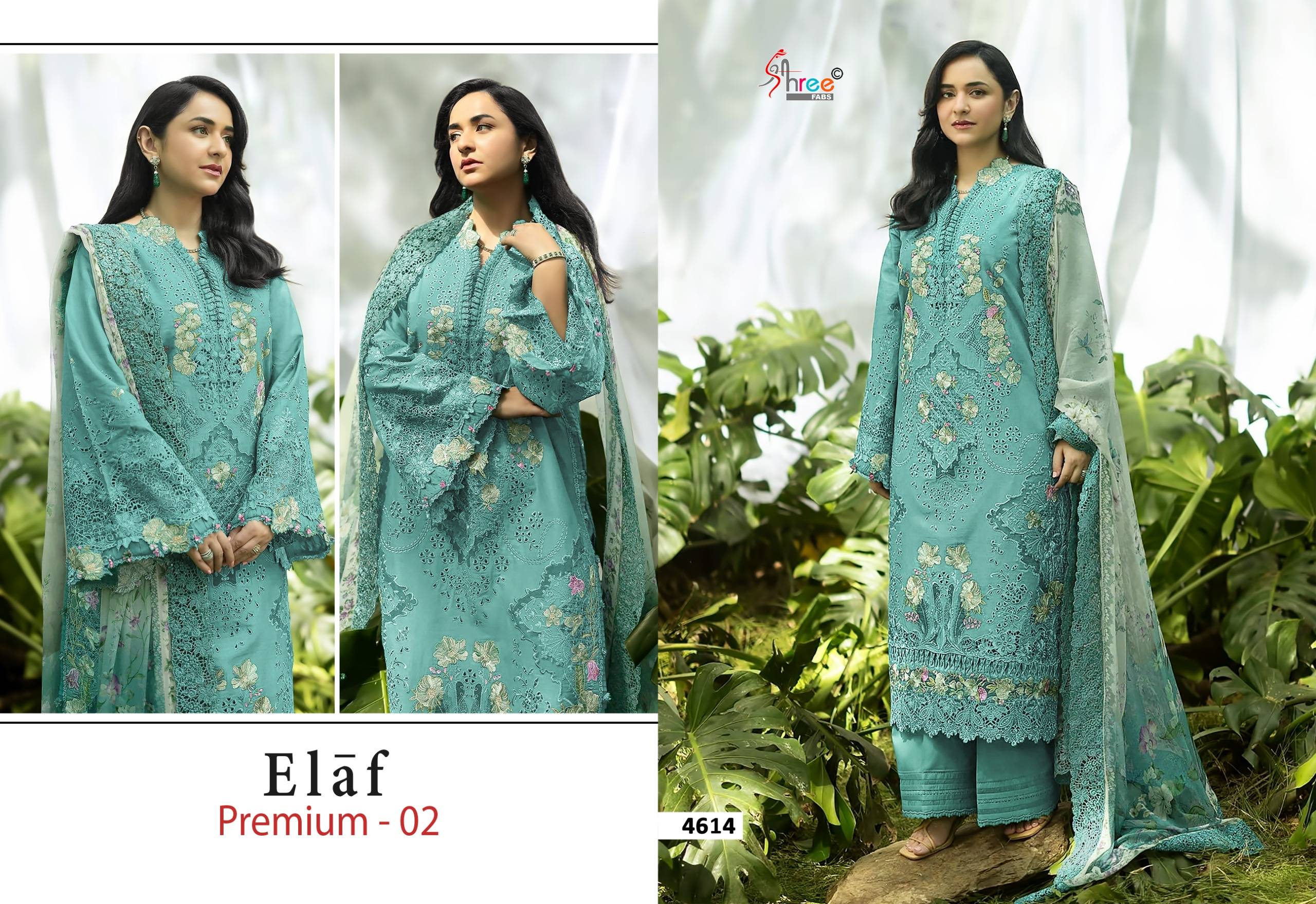 ELAF PREMIUM-02 By Shree fabs 4611 To 4616 Series Beautiful Festive Suits Stylish Fancy Colorful Ethnic Wear Pure Cotton Print Dresses At Wholesale Price